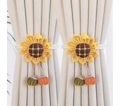 2PCS Curtain Holder Sunflower Curtain Tieback Cute Creative Curtains Rope Holder Flower Shape Curtain Buckle Home Decor