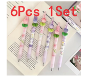 6 Pieces Kawaii Acrylic Tulip flower Black ink Gel Pen Student Stationery School Office Supplies Kids Birthday Gift