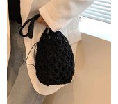 Bolsos Tipo Cubo De Paja De Verano Para Mujer, Bolsos De Hombro De Playa Hechos A Mano Con Cordón, Bolsos Tejidos De Rafia Y Ratán, Bolsas De Compras Para Vacaciones