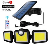 Super brillo Solar luces 122led impermeable interior al aire libre de la lámpara Solar con la cabeza ajustable