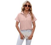 Summer Shirts & Blouses for Women Solid Color Chiffon Youthful Elegant Woman Top M Aesthetic Cool Social Chic Cute Tall Sale Of