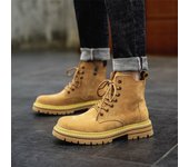 2025 invierno hombres botas cortas fondo grueso antideslizante vintage moto botas cortas de trabajo botas de los hombres