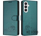 For Samsung Galaxy A25 A33 A34 A35 A40 A41 a42 M42 5G billetera global con ranura de tarjetas con estampado de carcasa de gat