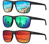 Juego de 3 Gafas de sol polarizadas para hombre, protección UV, adecuadas para conducir, pescar y jugar al golf