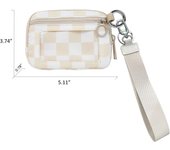 Women's Keychain The Iris Waterproof Nylon Wallet Pouch Wristlet Zip Card Case with Clear ID Window