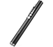 Portable Mini LED Pen Light Stainless Steel Pocket Clip Nursing Flashlight with Dual Lamp USB Rechargeable Diagnosis Flashlights