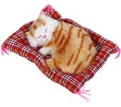 Muñeco de peluche con sonido para dormir, juguete de simulación súper bonito, amarillo, gatitos, gatos, regalo de Navidad