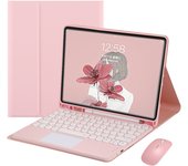 Spanish Keyboard with Touchpad for iPad Air 2024 11 inch M2 Air 6th Generation keyboard Case with Pen Holder, Folio Stand