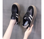 Zapatillas con cordones de cuero vulcanizado para mujer, ligeras de lona con puntera redonda Zapatillas casuales