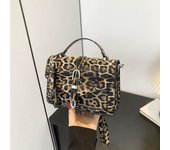 Bolso de mano Pequeño para Mujer, Bolso de mano Vintage, Diseño de Marca, Patrón de Leopardo, Bandolera para Mujer