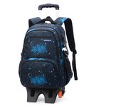 Rolling Backpack, Large Capacity Wheeled Backpack, Waterproof Trolley Book Bag (6 Wheels)