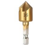 Tool Multifunctional 90 Degree HSS 5 Flute Countersink 6mm-19mm Hex Shank Wood Chamfering Cutter Counter Sink Drill Bit Chamfer