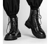 Martin botas de los hombres nuevo verano negro casual botas de cuero