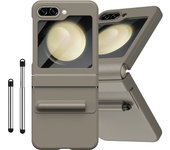 Luxury Official Leather Cover Case For Samsung Galaxy Z Flip 5 with Glass Screen Protector Touch Pen