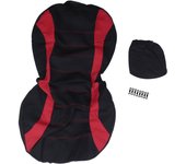 Front Car Seat Covers Front Airbag Ready Sport Bucket Seat Cover, Automobiles Seat Covers (Black + Red)
