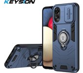 KEYSION Shockproof Case for OPPO A78 A98 5G A58 4G A38 A18 Slide Camera Protection Ring Stand Phone Cover for for OPPO A17 A17K