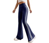Flare Pants for Women Black Summer Elastic Waist Woman Trousers Straight Leg Harajuku Slacks Autumn Clothing New in