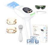 Cold Laser Epilator IPL Hair Removal 3in1 Extra 2 Caps Rejuvenation Acne Remove At-Home Painless Hair Remover for Women Men