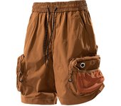 Outdoor Street Men Casual Shorts Summer Solid Loose Breathable Sports Shorts New Fashion Multiple Pockets Cargo Shorts Men