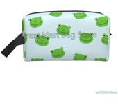 Bolsa de maquillaje de rana de dibujos animados para niñas y mujeres, bolsas de cosméticos de viaje de rana Kawaii, estuche de artículos de tocador impermeable, bolsa de almacenamiento para gimnasio y escuela