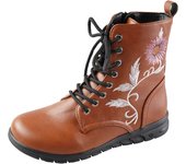Botas cortas de cuero bordadas para mujer, zapatos planos al tobillo, deportivos, de mezclilla, estilo Chelsea, a la moda, invierno, 2023