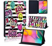 For Samsung Galaxy Tab A8 10.5/A7 Lite 8.7/A7 10.4/A A6 10.1/A 8.0/10.1/10.5 Inch Graffiti Art Pattern Leather Tablet Stand Case