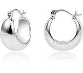 Sterling Silver Chunky Hoop Earrings for Women Hypoallergenic Thick Huggie Earring Wide Hoops Everyday Hoop Earrings