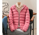 Plus size women's hooded slim down jacket women's casual office women's ultra light and storable jacket