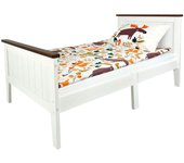 Junior Cama Infantil de Madera - Paris Walnut - con Colchón Espuma, para niños, Color Blanco, Espacio para Dormir: 140/70 cm