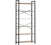 Estantería Alta de 6 Niveles, Librería con Marco de Acero, para Salón, Dormitorio, Oficina, Estudio,Estilo Industrial