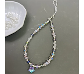 Mobile Phone Lanyard Short Wrist Pendant Crystal Bead Chain Handmade Homemade Pendant Keychain Shell