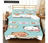 Kawaii Bubu and Dudu 3D Printing Anime Bedding Set Duvet Cover Comforter Bed Single Twin Full King Queen Size Bedding Set Kids