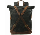 Mochila de senderismo de lona de cera impermeable para hombres, bolsa de viaje al aire libre, mochila antirrobo para computadora