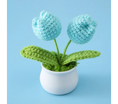 Tulip Handmade Crochet Flowers Potted Finished Woven Bouquet Artificial  Knitted Flower Valentine's Day Gift Home Desktop Decor