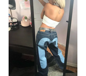 Y2K best-selling jeans retro personalized print jeans men's 2024 new punk hip hop Gothic loose straight jeans couple street wear