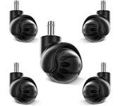 (5 Packs) 2 Inch Office Chair Quiet Wheel Optional M11 Pole & Smooth Gliding Heavy Duty Chair Casters Desk Chair Wheels