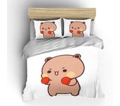 3PCS Quilt Cover Bubu Dudu Cartoon Cute Bear Kawaii Christmas Gift King Twin Double Child Bedding Set Microfiber or Polyester Duvet Cover Set