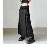 ZANZEA Women Low Waist Jupe Vintage Solid Maxi Fashion Korean Pleats Lace-up Faldas Holiday 2024 Spring A-line Skirts