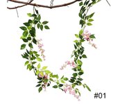 Artificial Glycine Vine Crown, Wedding Bow Decoration, Plant, Rattan Leaf, Fake Flower, Ivory Wall, 1.8 M