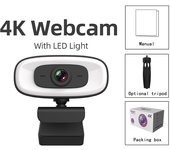 Mini 4K USB Computer 2K Webcam Full HD 1080P Web Work With Microphone Tripod For PC Laptops Live Streaming Camera