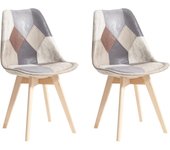 Pack de 4 Sillas Comedor Sillas de Cocina Nórdicas con Asiento Blando y Patas de Madera Maciza de Haya (Blanco)