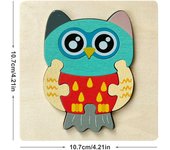 Kids Colorful 3D Puzzles Montessori Games Cartoon Animals Jigsaw Puzzle Children Educational Wooden Toys for Children