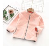 Autumn winter for boys and girls, children's casual velvet long sleeved jac, stand up collar zippered warm windbreakers,