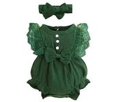 Newborn Baby Clothes Set Ruffle Sleeveless Summer With Headband Outfits