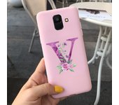 Samsung Galaxy A6 Plus 2018 Case Cute Letter Flower Soft Silicone Cover For Samsung A6 2018 A 6 A6Plus Back Protective Cases