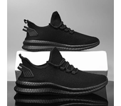 Zapatillas de deporte informales antideslizantes para hombre, transpirables, para correr al aire libre, entrenamiento, deportes de senderismo, correr al aire libre, zapatos con cordones de punto tejido para mujer