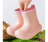 Botas de lluvia nuevo desgaste exterior de suela gruesa de alta parte superior de la moda padre-hijo antideslizante impermeable zapatos de lluvia Internet celebridad al aire libre cuatro estaciones zapatos de goma