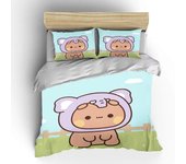 3PCS Quilt Cover Bubu Dudu Cartoon Cute Bear Kawaii Christmas Gift King Twin Double Child Bedding Set Microfiber or Polyester Duvet Cover Set