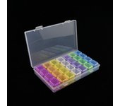 28 Slots Colorful Plastic Storage Box Nail Art Decorating Tool Container Pill Box Jewelry Box Display Case Makeup Organizer