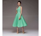 Vintage Sleeveless O-neck Vestidos Women Elegant Thin Dot Printing Mid-Calf Casual Dress Female 2023 Summer New